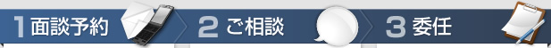 1面談予約 2ご相談 3委任